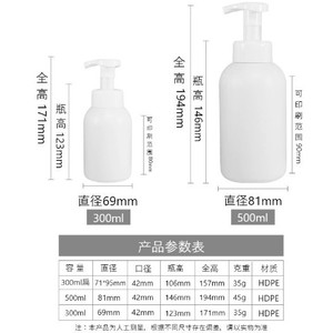 Flacon de nettoyant moussant 300 ml, distributeur de savon manuel, nettoyant pour le visage, design minimaliste pour le bureau - Product Image 4