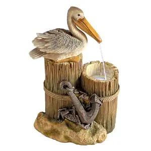 Belle fontaine à eau d'extérieur de haute qualité, artisanat personnalisé, décor de jardin extérieur avec fontaine Pelican d'animal en résine