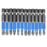 Jeu d'embouts de tournevis antidérapants à Impact magnétique de 50mm, longueur PH1/PH2/PH3/PZ1/PZ2/PZ3, embouts de tournevis magnétiques à tête unique, 12 pièces