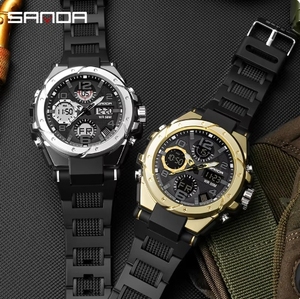 SANDA 6008 Orologio da <span class=keywords><strong>Uomo</strong></span> al Quarzo Impermeabile Sportivo di Lusso <span class=keywords><strong>Originale</strong></span> Resistente all'Acqua <span class=keywords><strong>Regalo</strong></span> Orologi Digitali da Polso per Uomini - Product Image 5