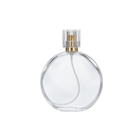 Flacon de parfum vide personnalisé de haute qualité 30ml 50ml 100ml Boîte ronde en verre transparent avec pulvérisateur à pompe de luxe Impression d'écran