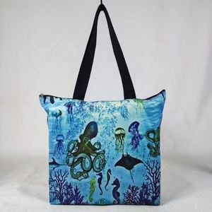 Sac d'épicerie en toile lourde avec poches Sac fourre-tout de plage Sac fourre-tout à bandoulière en toile à sublimation personnalisée - Product Image 2