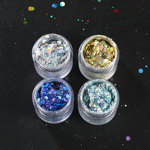 Poudre de paillettes artisanales holographiques mélangée de gros flocons fins paillettes irisées pour Nail Art Hair Painting Festival Decor - Product Image 3