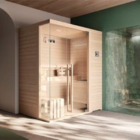Sauna à vapeur en bois traditionnel de vente chaude pièce pour 2-4 personnes avec fonction de douche