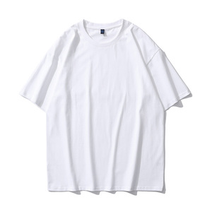 Camisetas en blanco para logotipo personalizado Camisetas gráficas de cuello redondo de peso pesado Serigrafía Camisetas de gran tamaño para hombre de alta calidad - Product Image 2