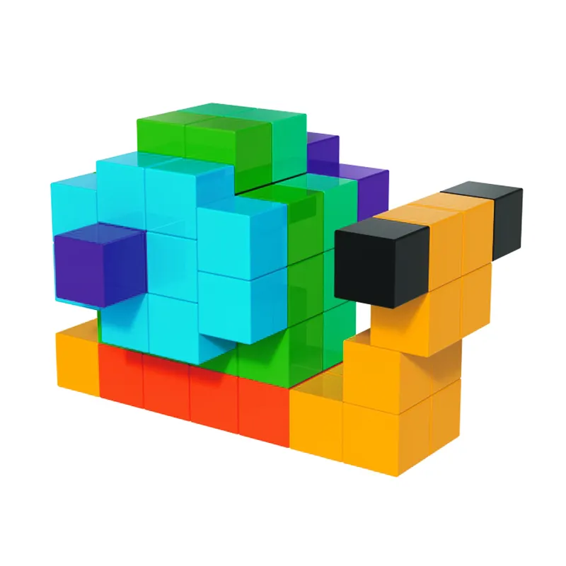 Juguetes educativos Multicolor 80 ABS Cubo de juguete Cubos de bloques magnéticos para niños