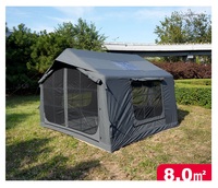 Tente de camping gonflable entièrement automatique OEM, en coton technique 8 T/C, quatre saisons, résistante au vent et au soleil, imperméable 3000 mm, une chambre, un salon