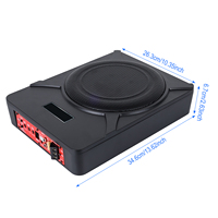 Subwoofer Activo Podofo 12V Tipo Slim para Coche, Cajón de Subwoofer de 1000W, Audio para Coche, Woofer para Debajo del Asiento, Subwoofer para Automóvil