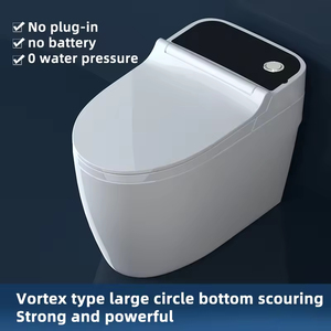 WC céramique sans réservoir à aspiration par siphon super vortex, à fonctionnement pulsé, pour salle de bain, installation compacte sans sortie de tuyauterie - Product Image 1