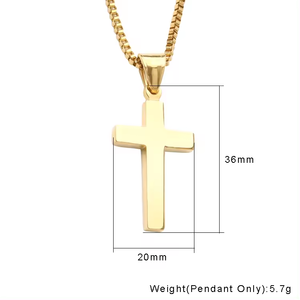 Venta al por mayor Colgantes de alta calidad de acero inoxidable quirúrgico chapado en oro Cruz colgante collar religioso cristiano Cruz colgante - Product Image 2