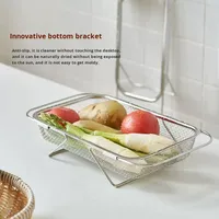 Panier de vidange moderne et simple en acier inoxydable pour le lavage des légumes et des fruits, support de rangement pour évier de cuisine