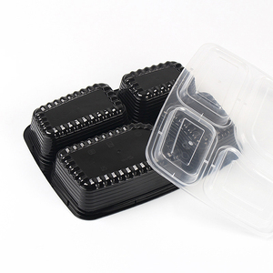 Vente en gros Blister en plastique à emporter emballage jetable boîte à déjeuner récipient pour aliments 3 compartiments boîte à Bento avec couvercle - Product Image 5