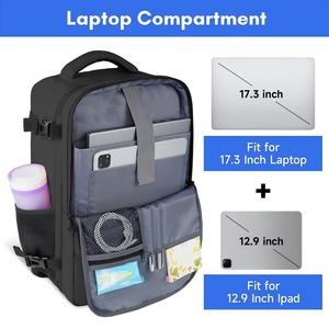 Grand sac à dos de voyage avec compartiment à chaussures 45 x 36 x 20 cm, bagage cabine, compatible avec ordinateur portable 15,6 pouces - Product Image 3