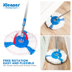 <span class=keywords><strong>Kleaner</strong></span> Ensemble de vadrouille et seau bleus de haute qualité 8L en acier inoxydable vadrouille rotative en microfibre nettoyage facile vadrouille rotative - Product Image 4
