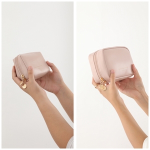 Petit sac de maquillage en vrac en stock prêt Mini <span class=keywords><strong>pochette</strong></span> à cosmétiques en cuir PU avec compartiments Organisateur portable étanche pour voyage à la maison - Product Image 4