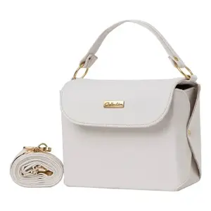 Bolso Bandolera Pequeño Minimalista Elia Blanco para Mujer de Fana con Plumas, Cadenas y Lazo para Otoño e Invierno - Product Image 3