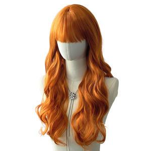 วิกผมลอนยาวแ<span class=keywords><strong>บ</strong></span><span class=keywords><strong>บ</strong></span>ฝรั่งเศส ไฮไลท์สีน้ำตาลธรรมชาติ พร้อมหน้าม้า สำหรับผู้หญิง ทนความร้อน ทำจากเส้นใยสังเคราะห์ ความยาว 25 นิ้ว - Product Image 6