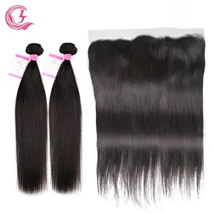 Clj Wholesale Cheveux Rideaux Raw Virgin 100% Human Hair Brazilian Black 30 Inch Straight Weave Bundles For Women