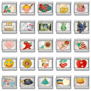 DIY Accessories Children Enamel Elastic Handmade Modular Italian Charm Pvd Stainless Steel Fashion Jewelry Bracelets Women <b>Men</b> - Product Image 1