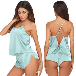 Conjunto de Pijama de Satén con Estampado Animal para Mujer, Camisón Casual Elegante de Lujo con Cuello en V y Bordado - Product Image 2