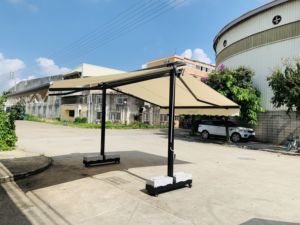 <span class=keywords><strong>Auvent</strong></span> rétractable mobile autoportant à double ouverture, <span class=keywords><strong>auvent</strong></span> commercial extérieur, cadre en alliage d'aluminium gris, garantie 1 an - Product Image 2