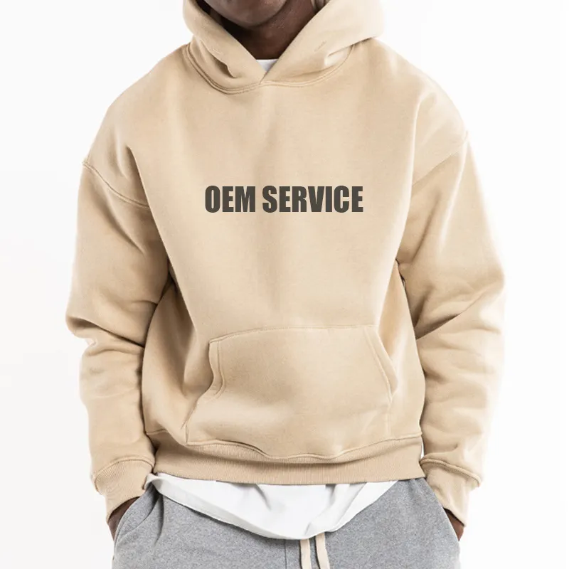 Blank streetwear heavyweight men's hoodie sweatshirt custom clothing logo oversized men hoodies