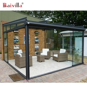 Cadre de couverture en alliage d'aluminium Maisons en verre modernes Véranda  Solarium avec verre trempé - Product Image 3