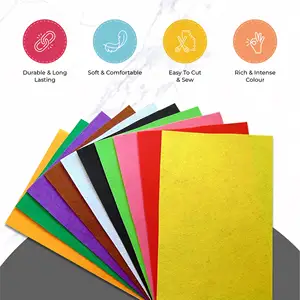 Tissu en feutre acrylique <span class=keywords><strong>1mm</strong></span> 2mm Tissu en feutre épais solide par la cour Fournitures d'artisanat Coussin de couture Rembourrage DIY Arts & Crafts Caillot - Product Image 1