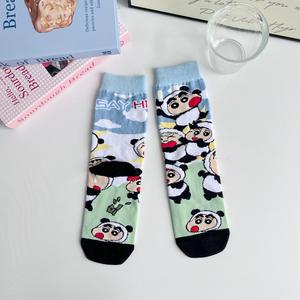 WZ-267 chaussettes d'équipage de dessin animé japonais avec détail de manchette automne femmes mignon mélange de coton Anime Design - Product Image 6