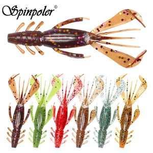 Leurre de pêche bicolore Spinpoler 65mm, crevette souple, appât artificiel en plastique <span class=keywords><strong>pour</strong></span> pêche légère, crevettes artificielles, matériel de pêche <span class=keywords><strong>pour</strong></span> achigan et <span class=keywords><strong>truite</strong></span> - Product Image 1