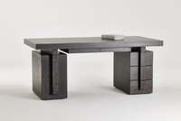 Table de luxe au design moderne, mobilier noir pour bureau à domicile, bureau en bois, Tables de bureau