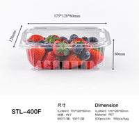 Kotak Kemasan Plastik Clamshell Murah untuk Buah Segar Stroberi dan Blueberry