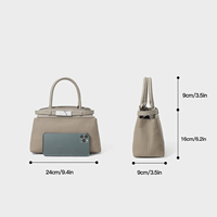 Bolso de noche único RZCK para mujer, bolso de mano elegante para mujer, bolsos de mano de cuero de grano completo de lujo azul sin marca, bolso hecho a mano