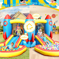 Château gonflable pour enfants, pour l'intérieur et l'extérieur, avec piscine à balles, toboggan, panier de basket-ball et trampoline