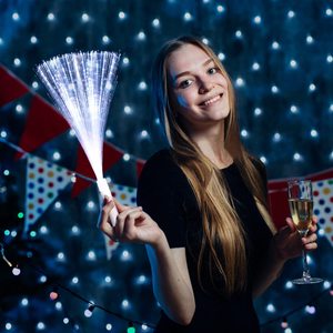 Tongkat pernikahan serat optik putih profesional, tongkat bercahaya LED panjang dengan <span class=keywords><strong>3</strong></span> mode cahaya untuk pernikahan - Product Image 3