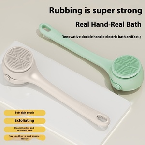 Wholesale New Arrivals Silicone Scrubber Soft Rechargeable Shower <b>Brush</b> Long Handheld Body <b>Scrub</b> - Product Image 2