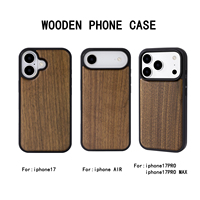 Étui de téléphone portable en bois de noyer en gros d'usine, étui écologique en bois pour iPhone 17 Pro 16 15, étui de téléphone portable en bois