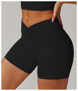 Short de motard en nylon taille haute pour femmes en gros vêtements de sport de fitness avec motif solide pour le yoga respirant à séchage rapide - Product Image 3