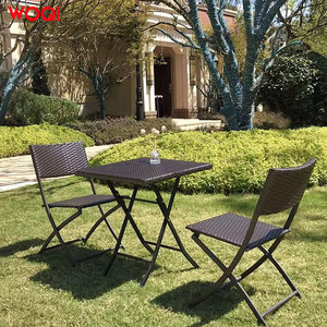Ensemble de chaises pliantes de jardin Woqi Outdoor Garden, design moderne noir Wisteria, 30x30x30 cm, pour terrasse et bistro - Product Image 2