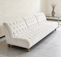 Canapé en cuir minimaliste de style moderne du milieu du siècle, style vintage, rembourrage en éponge durable, multi-places, meubles de salon, personnalisable