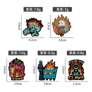 Horreur feu penser émail broches tigre je ne suis pas d'autres chats je suis pire broche revers Badge Punk bijoux cadeaux pour amis métal - Product Image 5