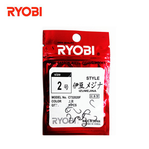 Ryobi Izu Mejina Fishing <b>Hooks</b> Size 6 <b>Black</b> High Carbon Steel Made In Japan - Product Image 2