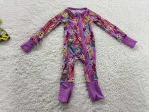 ミステリーボックス 竹製スリーパー 各種プリント 竹製ベビーパジャマ 女の子用 カスタム ジッパー付き - Product Image 3