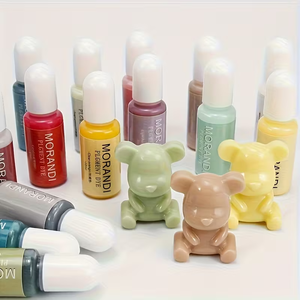 Pigment de résine époxy UV, 24 couleurs, kit de pigments Morandi de couleur foncée, 10 ml/flacon, fabrication artisanale de bijoux en résine, artisanat liquide - Product Image 2