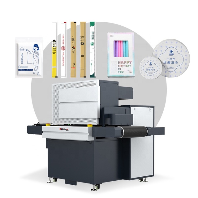 Single Pass Inkjet Printing UV Label Printer A1 Paper Bag Corrugated Carton Box One Pass Digital Printer