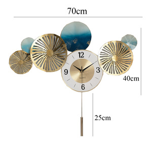 Horloge murale surdimensionnée colorée en métal, 75cm, décoration murale pour la maison avec <span class=keywords><strong>pendule</strong></span> WT - Product Image 3