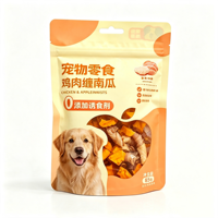 Sachet refermable à fermeture éclair pour friandises pour chiens, 150g-500g, avec fenêtre transparente, impression couleur personnalisée, qualité alimentaire PE