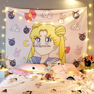 Macramé Anime Kawaii Décoration murale pour <span class=keywords><strong>chambre</strong></span> de fille, <span class=keywords><strong>tapisserie</strong></span> rose, décoration de <span class=keywords><strong>chambre</strong></span> japonaise - Product Image 5