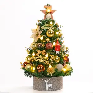 Itens promocionais criativos 60/90 cm luxuosos criptografados DIY decoração de árvore de Natal bola luz enfeites mesa mini árvore de Natal LED