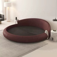 Lit rond de luxe en cuir et marbre naturel, dernier design de Shann Furniture